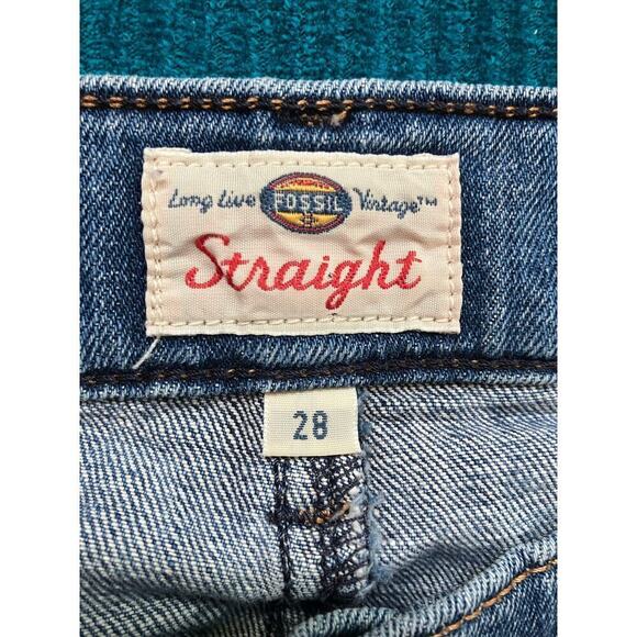 Fossil 'Vintage' Straight Leg Jeans Mid Rise Size 28 - Picture 7 of 7
